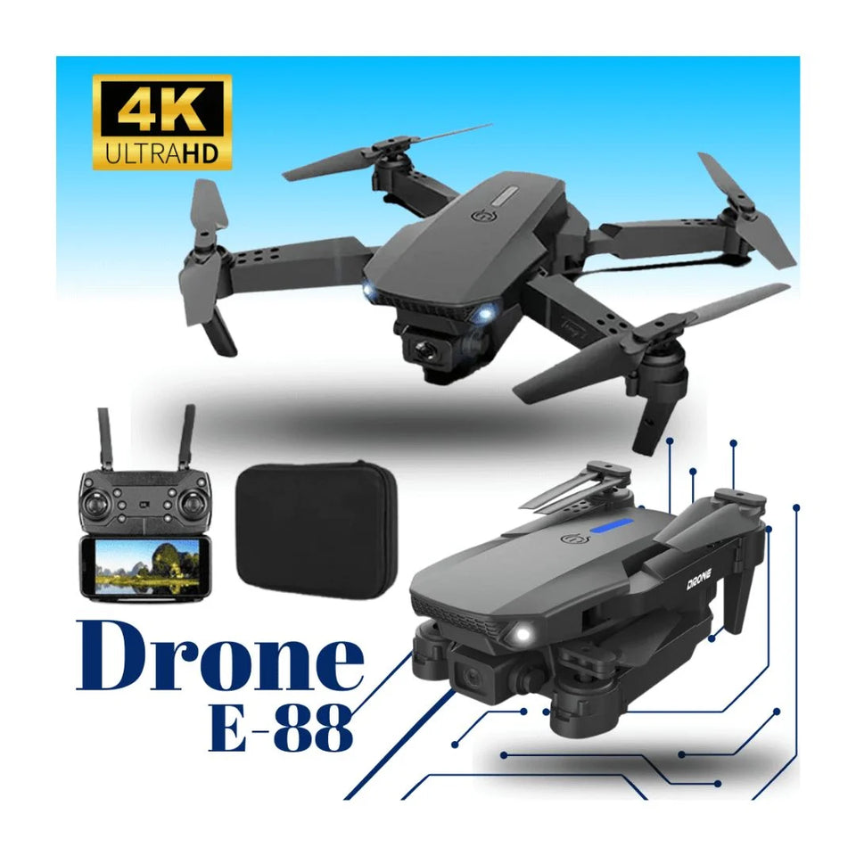 DRON E88 PRO- camara dual 4K-plebable ALI